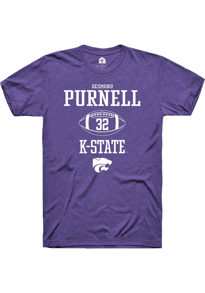 Desmond Purnell K-State Wildcats Purple Rally NIL Sport Icon Short Sleeve T Shirt