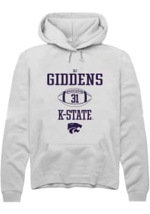 DJ Giddens  Rally K-State Wildcats Mens White NIL Sport Icon Long Sleeve Hoodie