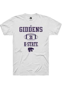 DJ Giddens  K-State Wildcats White Rally NIL Sport Icon Short Sleeve T Shirt