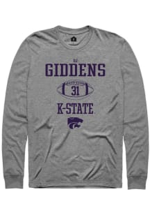 DJ Giddens  K-State Wildcats Graphite Rally NIL Sport Icon Long Sleeve T Shirt