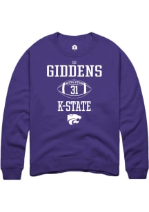 DJ Giddens  Rally K-State Wildcats Mens Purple NIL Sport Icon Long Sleeve Crew Sweatshirt