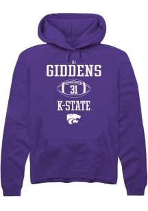 DJ Giddens  Rally K-State Wildcats Mens Purple NIL Sport Icon Long Sleeve Hoodie