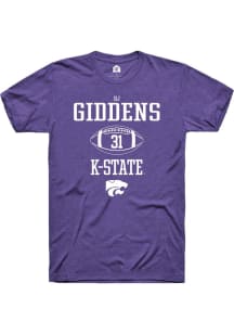 DJ Giddens  K-State Wildcats Purple Rally NIL Sport Icon Short Sleeve T Shirt