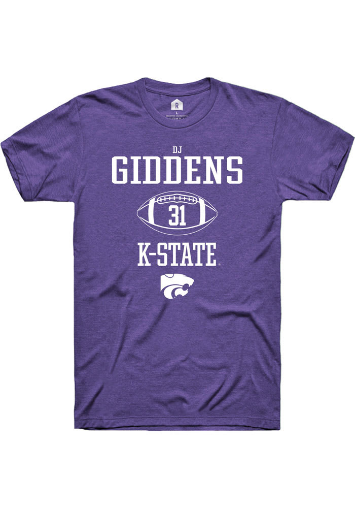 DJ Giddens K-State Wildcats Purple Rally NIL Sport Icon Short Sleeve T Shirt