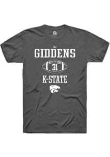 DJ Giddens  K-State Wildcats Dark Grey Rally NIL Sport Icon Short Sleeve T Shirt