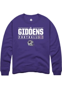 DJ Giddens  Rally K-State Wildcats Mens Purple NIL Stacked Box Long Sleeve Crew Sweatshirt