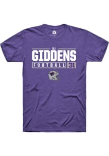 DJ Giddens  K-State Wildcats Purple Rally NIL Stacked Box Short Sleeve T Shirt