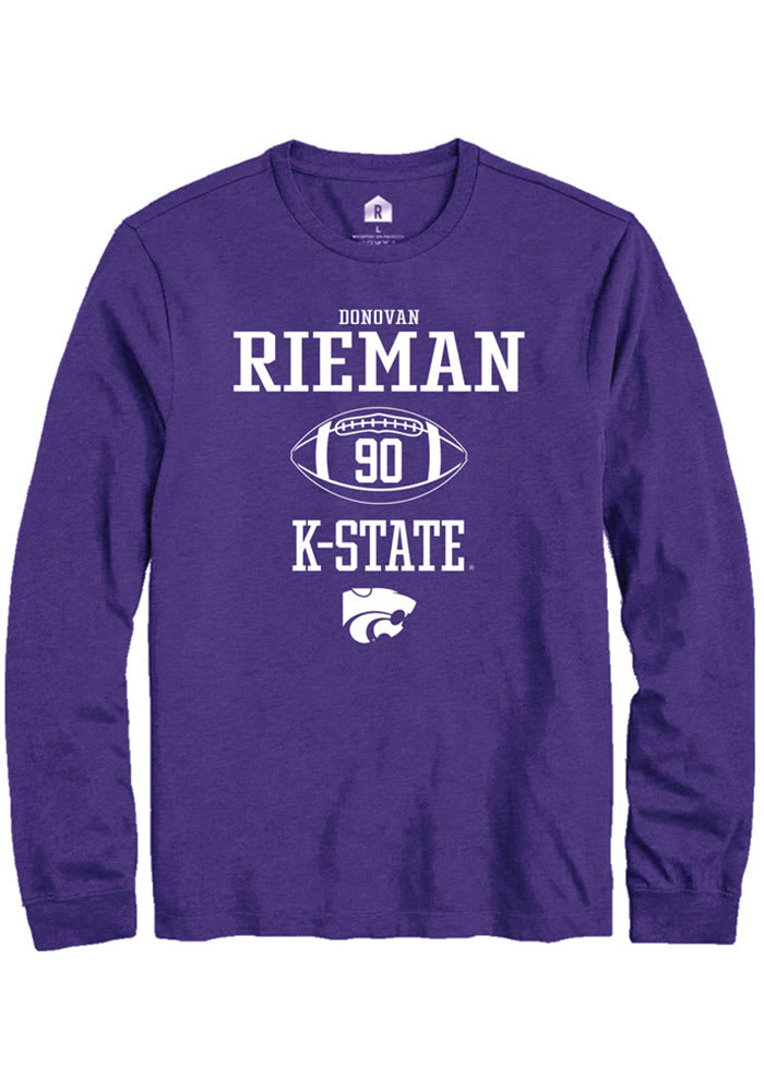 Donovan Rieman K-State Wildcats Purple Rally NIL Sport Icon Long Sleeve T Shirt