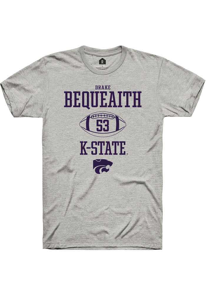 Drake Bequeaith K-State Wildcats Grey Rally NIL Sport Icon Short Sleeve T Shirt