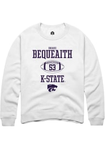 Drake Bequeaith Rally Mens White K-State Wildcats NIL Sport Icon Crew Sweatshirt