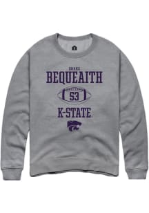 Drake Bequeaith Rally Mens Graphite K-State Wildcats NIL Sport Icon Crew Sweatshirt