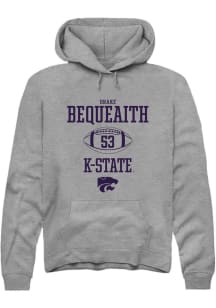 Drake Bequeaith Rally Mens Graphite K-State Wildcats NIL Sport Icon Hooded Sweatshirt