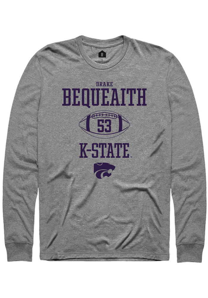 Drake Bequeaith K-State Wildcats Grey Rally NIL Sport Icon Long Sleeve T Shirt