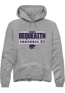 Drake Bequeaith Rally Mens Graphite K-State Wildcats NIL Stacked Box Hooded Sweatshirt