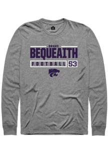 Drake Bequeaith Rally Mens Graphite K-State Wildcats NIL Stacked Box Tee