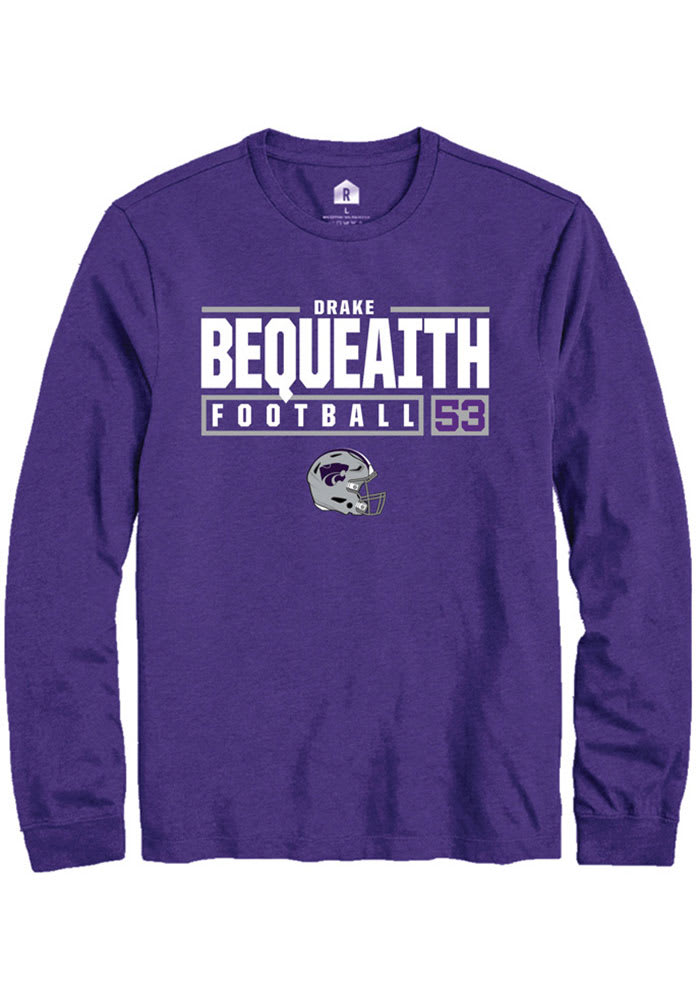 Drake Bequeaith K-State Wildcats Purple Rally NIL Stacked Box Long Sleeve T Shirt