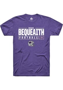 Drake Bequeaith Purple K-State Wildcats NIL Stacked Box Short Sleeve T Shirt