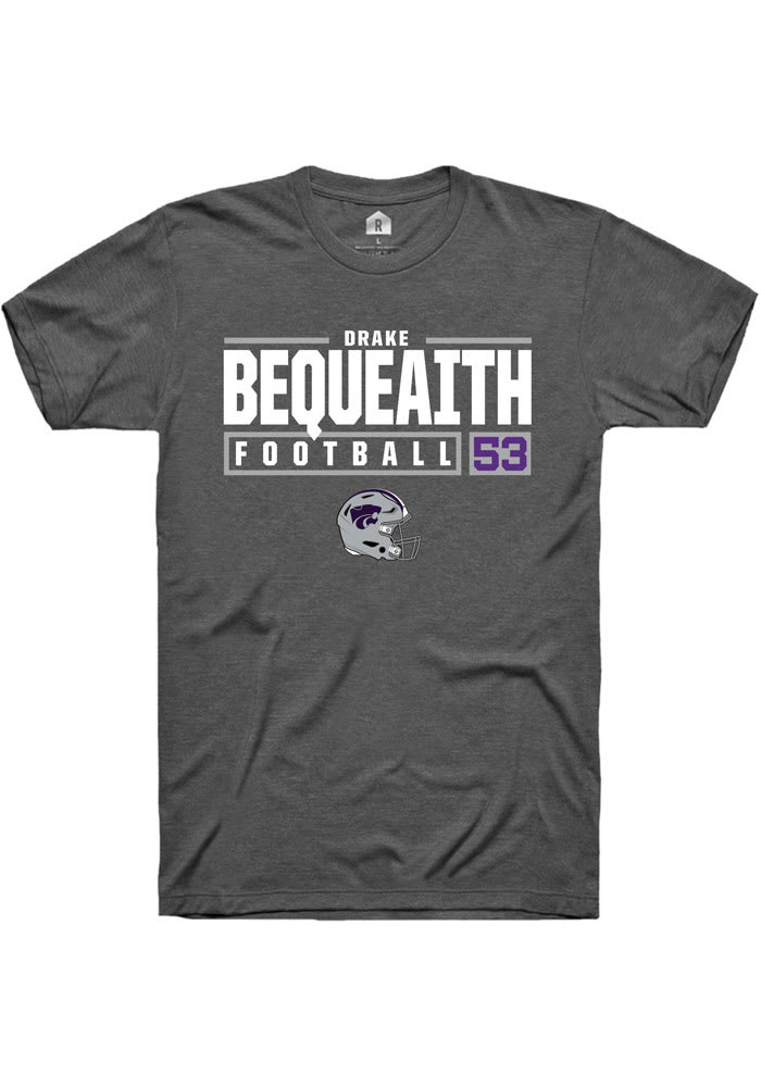 Drake Bequeaith K-State Wildcats Grey Rally NIL Stacked Box Short Sleeve T Shirt