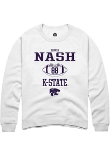 Erwin Nash Rally Mens White K-State Wildcats NIL Sport Icon Crew Sweatshirt