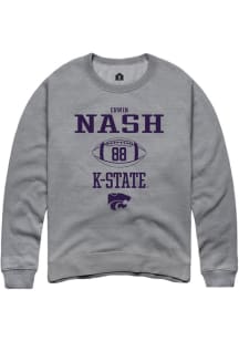 Erwin Nash Rally Mens Graphite K-State Wildcats NIL Sport Icon Crew Sweatshirt