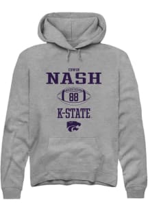 Erwin Nash Rally Mens Graphite K-State Wildcats NIL Sport Icon Hooded Sweatshirt