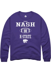 Erwin Nash Rally Mens Purple K-State Wildcats NIL Sport Icon Crew Sweatshirt