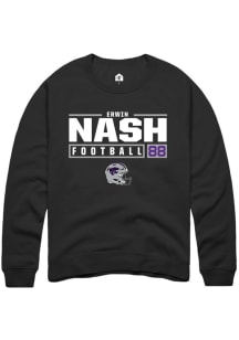 Erwin Nash Rally Mens Black K-State Wildcats NIL Stacked Box Crew Sweatshirt