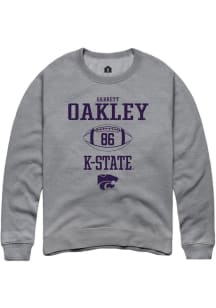 Garrett Oakley Rally Mens Graphite K-State Wildcats NIL Sport Icon Crew Sweatshirt