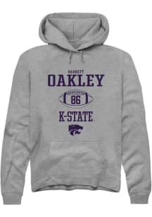 Garrett Oakley Rally Mens Graphite K-State Wildcats NIL Sport Icon Hooded Sweatshirt