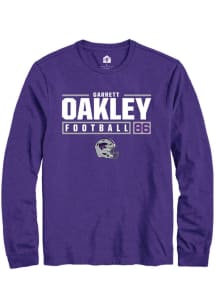 Garrett Oakley Rally Mens Purple K-State Wildcats NIL Stacked Box Tee