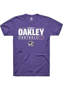 Garrett Oakley Purple K-State Wildcats NIL Stacked Box Short Sleeve T Shirt