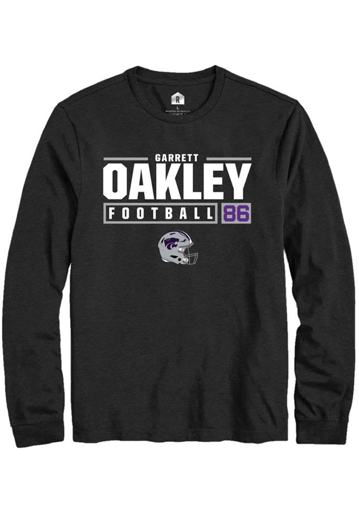 Garrett Oakley K-State Wildcats Black Rally NIL Stacked Box Long Sleeve T Shirt