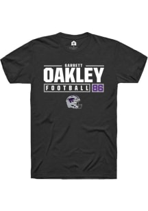 Garrett Oakley Black K-State Wildcats NIL Stacked Box Short Sleeve T Shirt