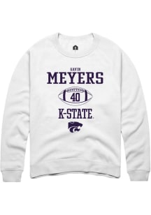 Gavin Meyers  Rally K-State Wildcats Mens White NIL Sport Icon Long Sleeve Crew Sweatshirt