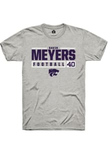 Gavin Meyers  K-State Wildcats Ash Rally NIL Stacked Box Short Sleeve T Shirt