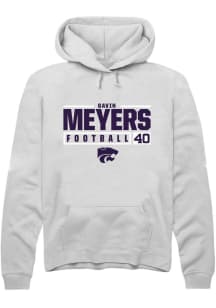 Gavin Meyers  Rally K-State Wildcats Mens White NIL Stacked Box Long Sleeve Hoodie