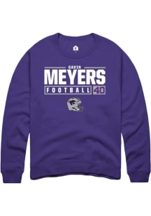 Gavin Meyers  Rally K-State Wildcats Mens Purple NIL Stacked Box Long Sleeve Crew Sweatshirt