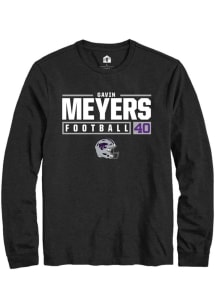 Gavin Meyers  K-State Wildcats Black Rally NIL Stacked Box Long Sleeve T Shirt