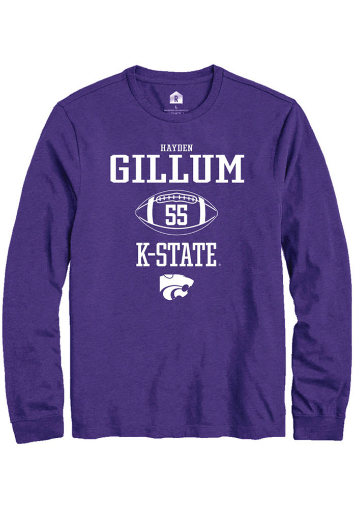 Hayden Gillum K-State Wildcats Purple Rally NIL Sport Icon Long Sleeve T Shirt