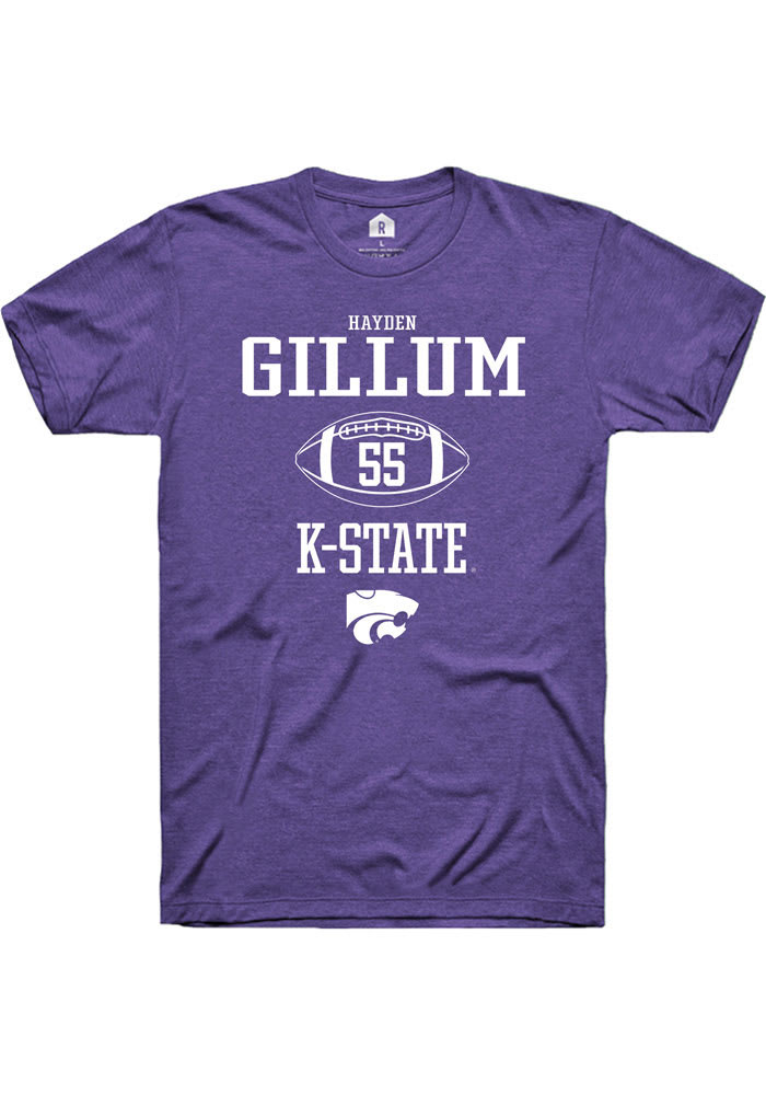 Hayden Gillum K-State Wildcats Purple Rally NIL Sport Icon Short Sleeve T Shirt