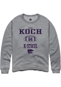 Isaac Koch Rally Mens Graphite K-State Wildcats NIL Sport Icon Crew Sweatshirt