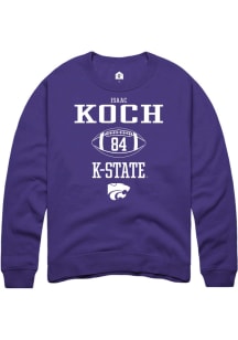 Isaac Koch Rally Mens Purple K-State Wildcats NIL Sport Icon Crew Sweatshirt