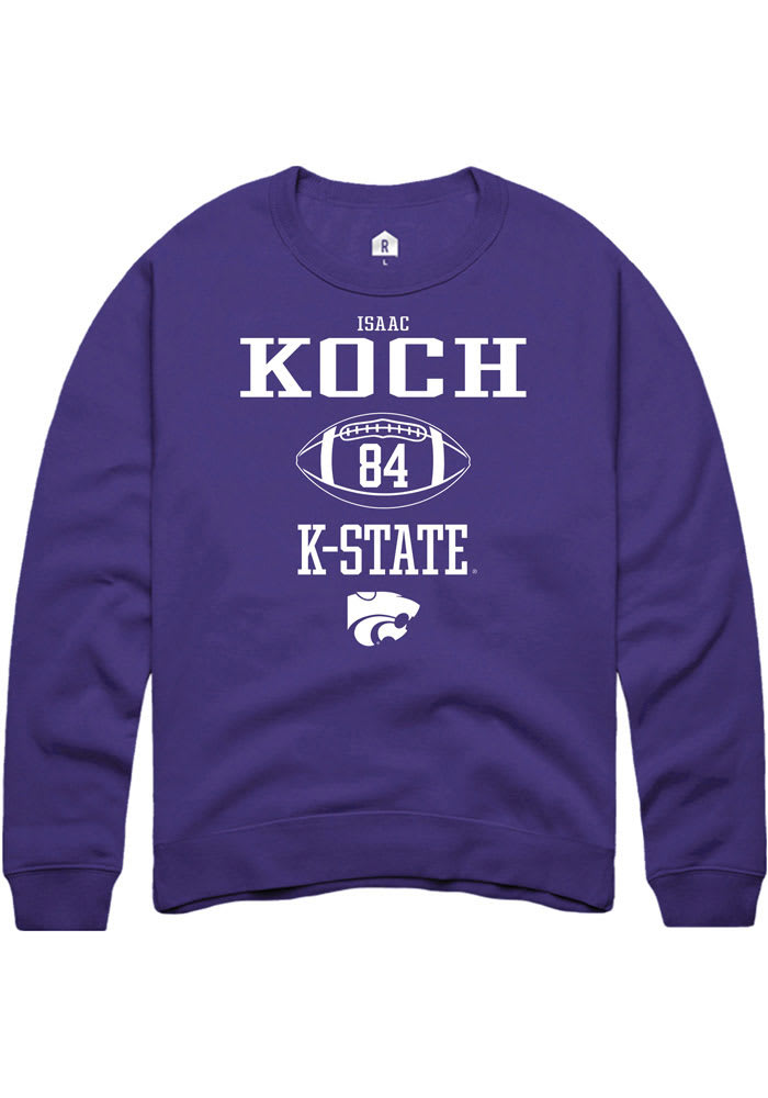 Isaac Koch Rally K-State Wildcats Mens Purple NIL Sport Icon Long Sleeve Crew Sweatshirt