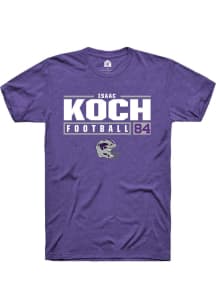 Isaac Koch Purple K-State Wildcats NIL Stacked Box Short Sleeve T Shirt