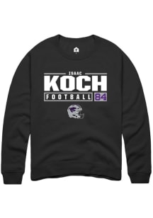 Isaac Koch Rally Mens Black K-State Wildcats NIL Stacked Box Crew Sweatshirt