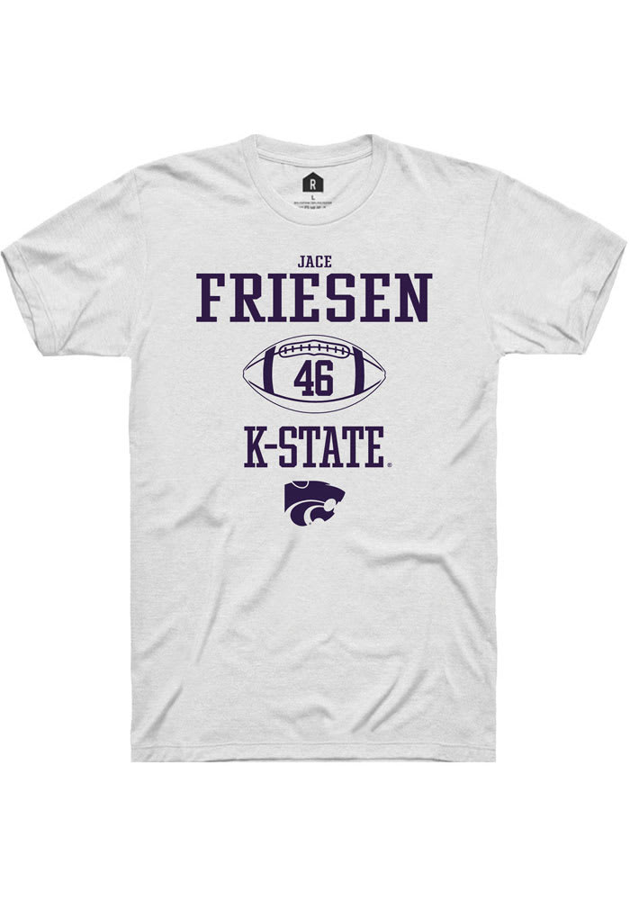 Jace Friesen K-State Wildcats White Rally NIL Sport Icon Short Sleeve T Shirt