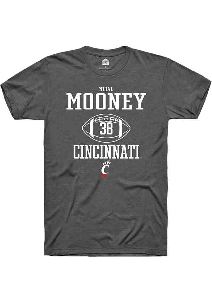 Nijal Mooney Cincinnati Bearcats Dark Grey Rally NIL Sport Icon Short Sleeve T Shirt