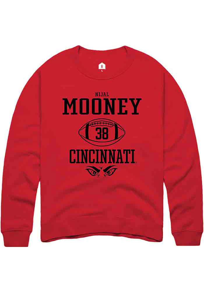 Nijal Mooney Rally Cincinnati Bearcats Mens Red NIL Sport Icon Long Sleeve Crew Sweatshirt