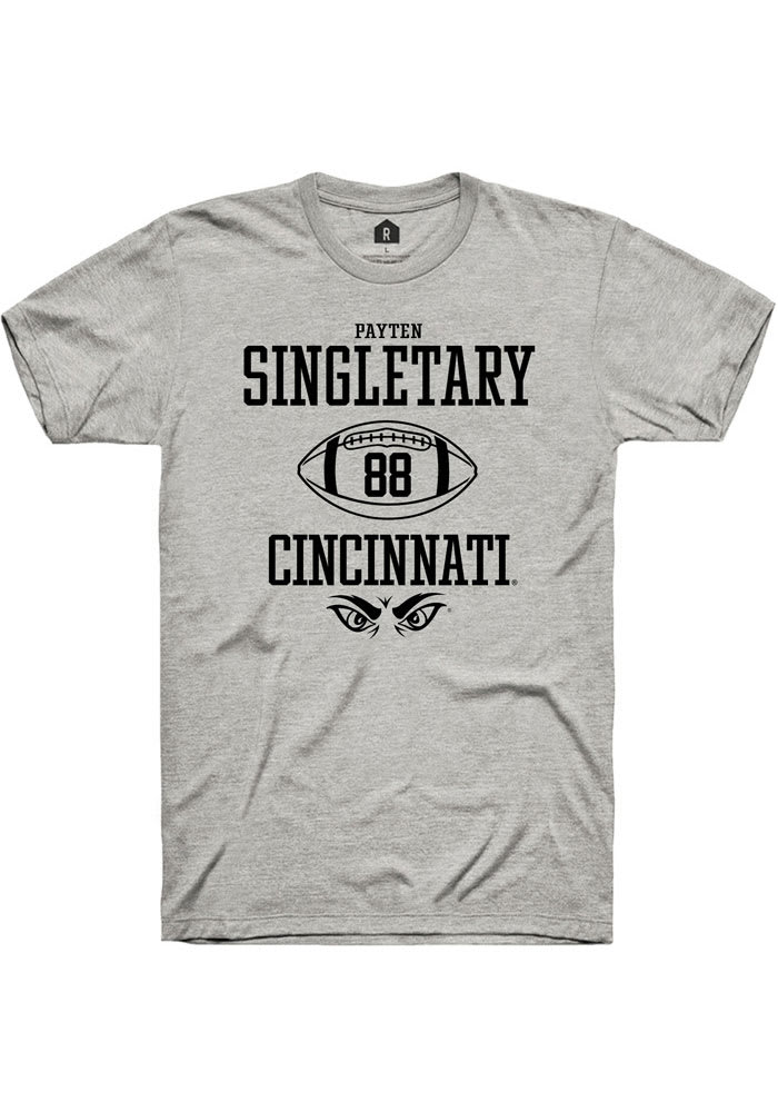 Payten Singletary Cincinnati Bearcats Grey Rally NIL Sport Icon Short Sleeve T Shirt