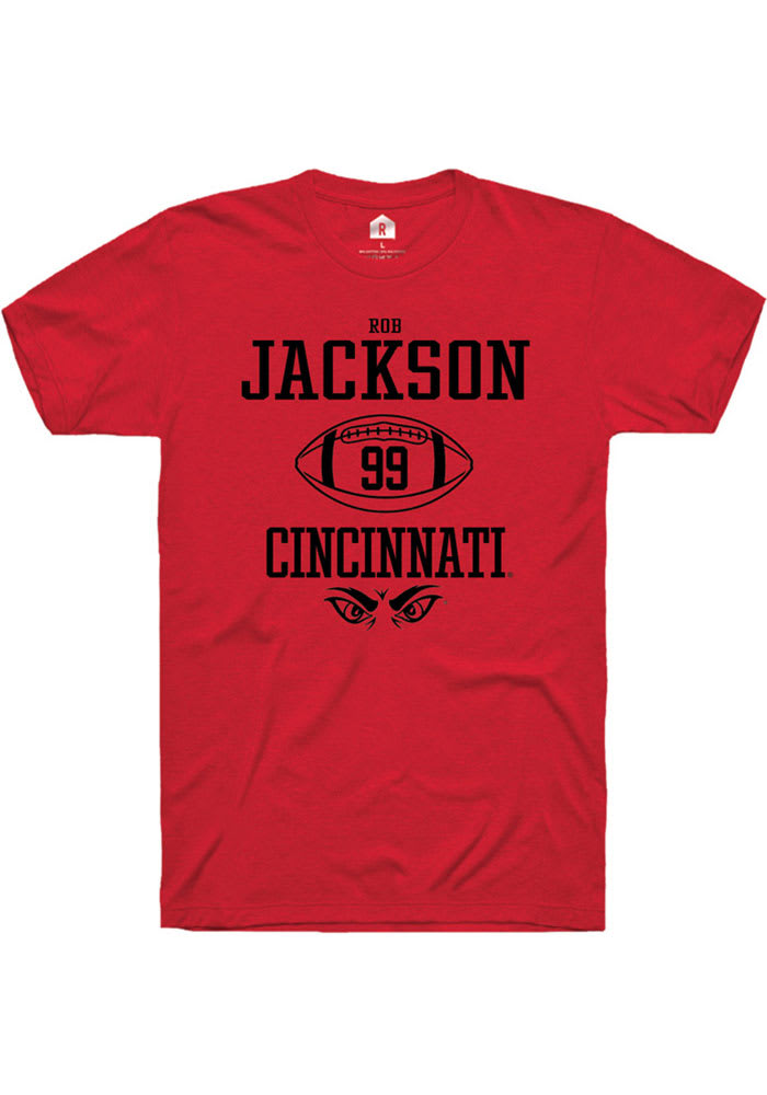 Rob Jackson Cincinnati Bearcats Red Rally NIL Sport Icon Short Sleeve T Shirt